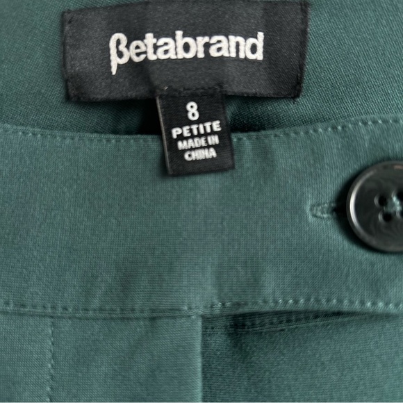 Betabrand | Frontseam Zipper Fly Green Women's Ankle Pants - Picture 6 of 9
